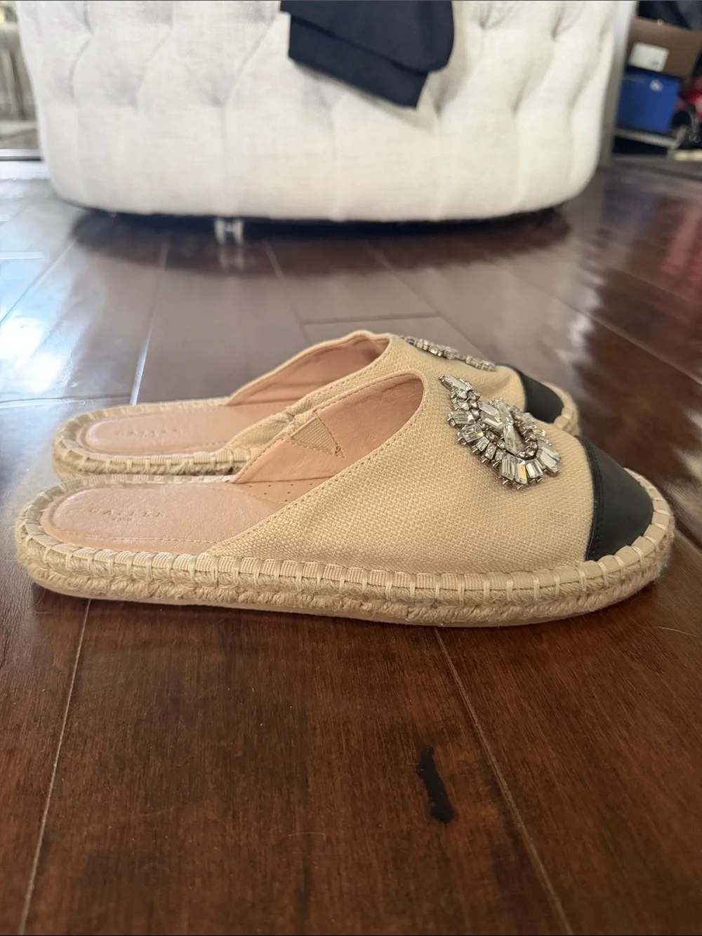 Gaelle Paris Embellished Espadrille Mules